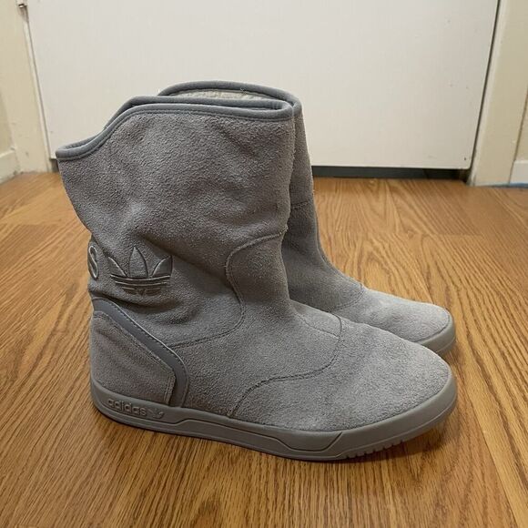 RARE!! ADIDAS gray suede sherpa lined slip on Extaboot size US 8 - Picture 1 of 12